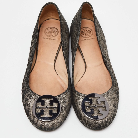 NIB Tory Burch Ballet Flats - Reva POWDERED CHEETAH PRINT gray - Picture 4 of 8